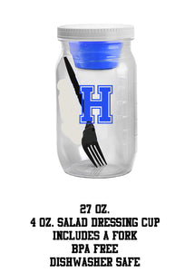 Salad jar with dressing container - Great for Hot or Cold food